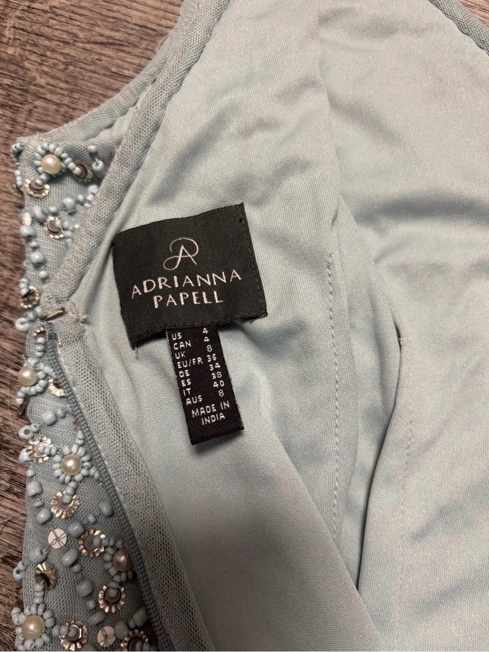 Adrianna Papell Light Blue Beaded Chiffon Dress - Picture 10 of 10